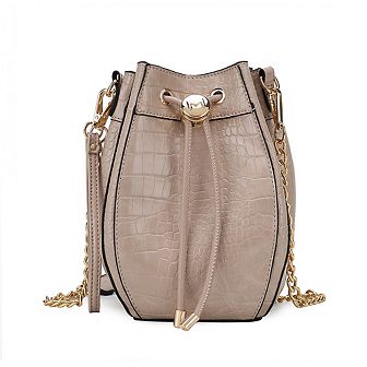 MKF Collection Cassidy Crocodile Embossed Womens Hobo Bucket Handbag by Mia K