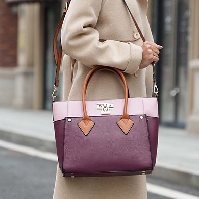 MKF Collection Brynlee Color-Block Women's Tote Handbag & Wallet by Mia K
