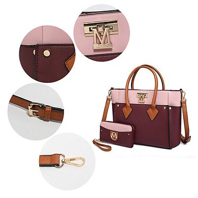 MKF Collection Brynlee Color-Block Women's Tote Handbag & Wallet by Mia K