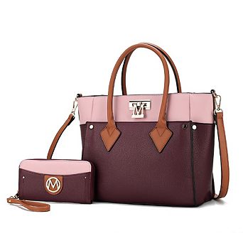 MKF Collection Brynlee Color-Block Women's Tote Handbag & Wallet by Mia K