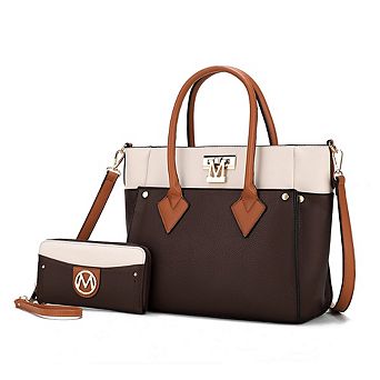 MKF Collection Brynlee Color-Block Women's Tote Handbag & Wallet by Mia K