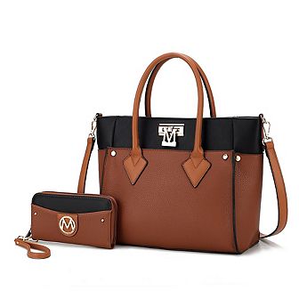MKF Collection Brynlee Color-Block Women's Tote Handbag & Wallet by Mia K