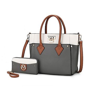 MKF Collection Brynlee Color-Block Women's Tote Handbag & Wallet by Mia K