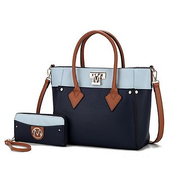 MKF Collection Brynlee Color-Block Women's Tote Handbag & Wallet by Mia K
