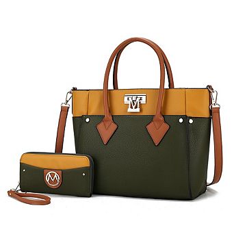 MKF Collection Brynlee Color-Block Women's Tote Handbag & Wallet by Mia K
