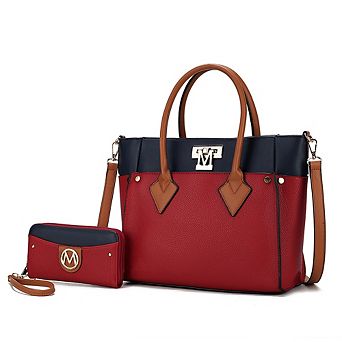 MKF Collection Brynlee Color-Block Women's Tote Handbag & Wallet by Mia K