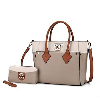 MKF Collection Brynlee Color-Block Women's Tote Handbag & Wallet by Mia K