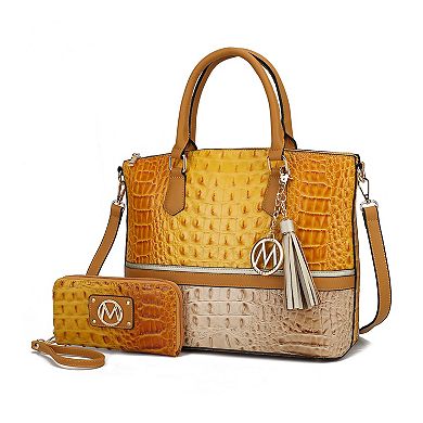 Mkf Collection Autumn Crocodile Skin Tote Handbag With Wallet By Mia K