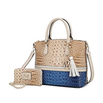 MKF Collection Autumn Crocodile Skin Tote Handbag & Wallet by Mia k