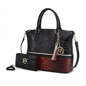 MKF Collection Autumn Crocodile Skin Tote Handbag & Wallet by Mia k