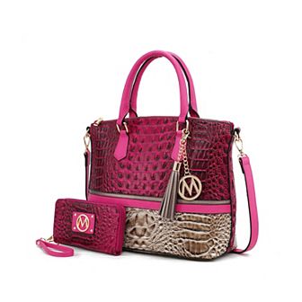 MKF Collection Autumn Crocodile Skin Tote Handbag & Wallet by Mia k