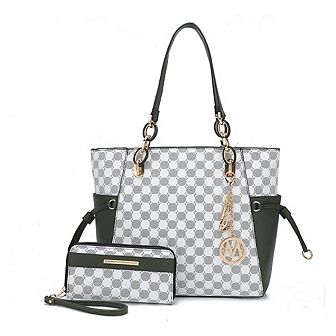 MKF Collection Xenia Circular Print ToteHandbag with Wallet by Mia K - 2 pc