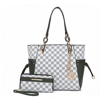 MKF Collection Xenia Circular Print ToteHandbag with Wallet by Mia K - 2 pc