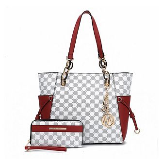 MKF Collection Xenia Circular Print ToteHandbag with Wallet by Mia K - 2 pc