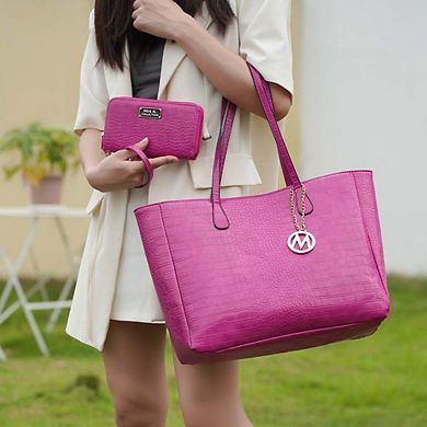 MKF Collection Sadie Oversize Tote Handbag With Wallet Set By Mia K