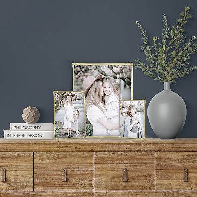 Belle Maison Gold Tone Floral Corner Metal Table Top Frame