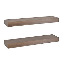 Set of 3 Dark Brown Wooden Floating Shelf for Nursery, Office, Bedrooms,  Space Saving (15.7 x 5.5 x 1.5 In)