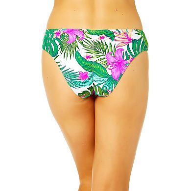 Juniors' Hurley Dreamy Tropics Print Back Shirred Hipster Bikini Swim Bottoms