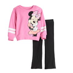 Disney Minnie Mouse Mickey Mouse Girls Fleece Sweatshirt and Flare Leggings  Outfit Set Toddler to Little Kid, Khaki / Multicolor, 5T : :  Clothing, Shoes & Accessories