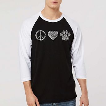 Peace Love Cats - Men's Raglan Baseball Word Art T-shirt