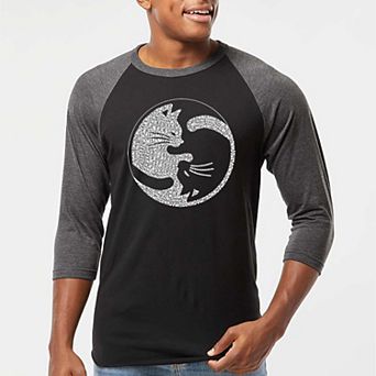Yin Yang Cat - Men's Raglan Baseball Word Art T-shirt