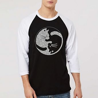 Yin Yang Cat - Men's Raglan Baseball Word Art T-shirt