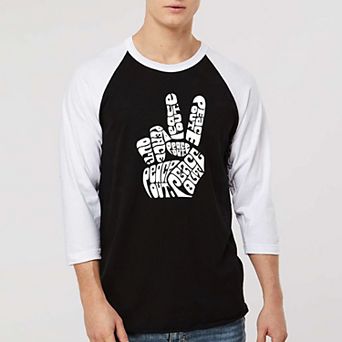 Peace Out - Men's Raglan Baseball Word Art T-shirt