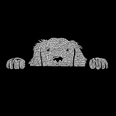 Peeking Dog - Men's Raglan Baseball Word Art T-shirt