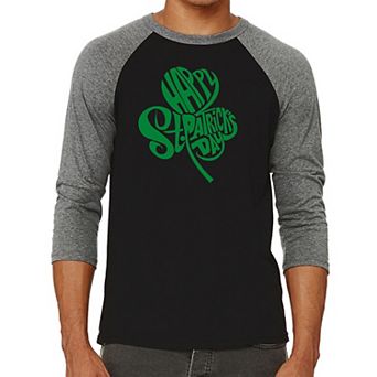 St. Patrick's Day Shamrock - Men's Raglan Baseball Word Art T-shirt