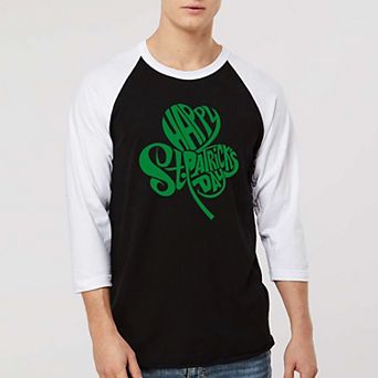 St. Patrick's Day Shamrock - Men's Raglan Baseball Word Art T-shirt