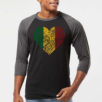 One Love Heart - Men's Raglan Baseball Word Art T-shirt