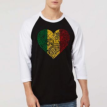 One Love Heart - Men's Raglan Baseball Word Art T-shirt