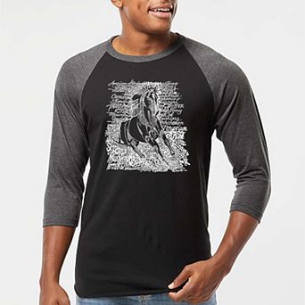 POPULAR HORSE BREEDS - Men's Raglan Baseball Word Art T-shirt