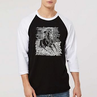 POPULAR HORSE BREEDS - Men's Raglan Baseball Word Art T-shirt
