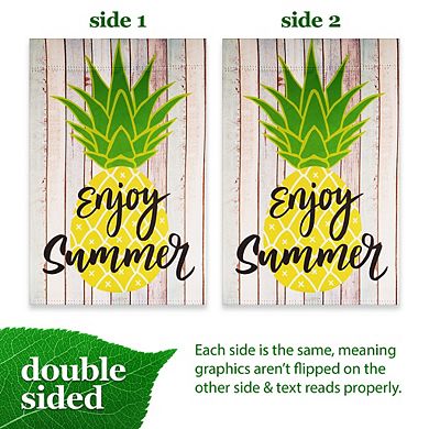 G128 Garden Flag Summer Decoration Enjoy Summer Pineapple 12"x18"