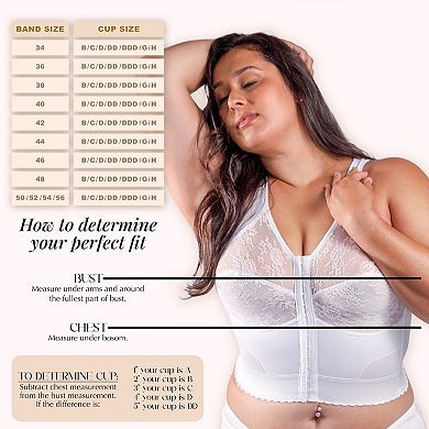 Front Closure Back Support Wireless Longline Bra