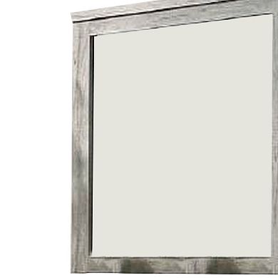 Wall Mirror with Rectangular Frame and Molded Details, Gray