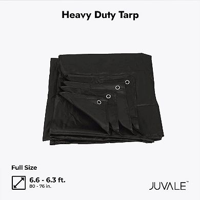 Heavy Duty Tarp for Camping, 6x6 Ft Protective Outdoor Cover with Carrying Case