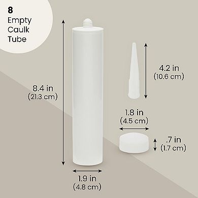 8 Pack 11oz Empty Caulking Sealant Tubes for Grout Cracks, Tiles, 8.4 x 1.9 In