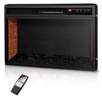 Electric Fireplace Heater with 3D Flames, Wall Insert or Freestanding Unit