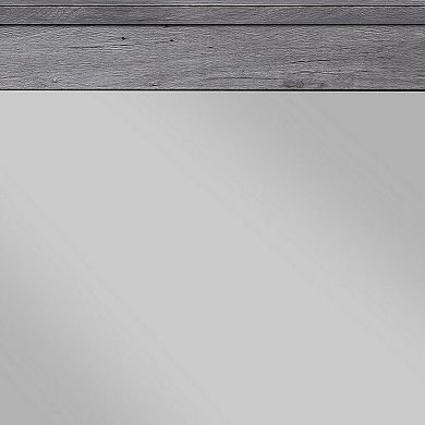 Traditional Wooden Wall Mirror with Rustic Style, Gray