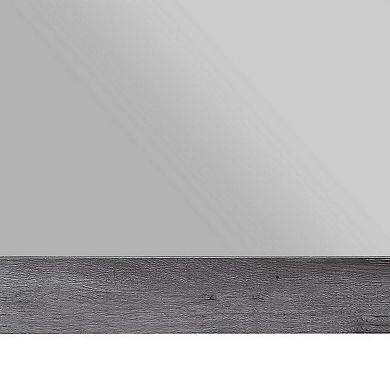 Traditional Wooden Wall Mirror with Rustic Style, Gray