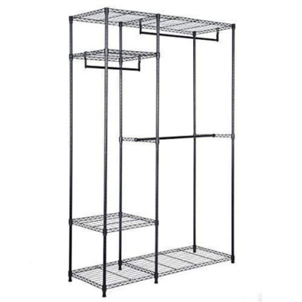 Baxton Studio Gavin White Metal 7 Shelves Closet Storage Racking