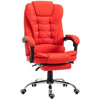 HOMCOM Executive Office Chair with Footrest, Padded Armrests