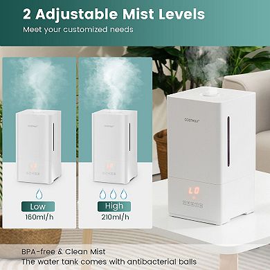 4L Ultrasonic Humidifier with Essential Oil Diffuser and 2 Mist Levels-White