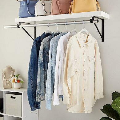 4 Pack Metal Closet Hanging Shelf Rod Bracket Holder And Support