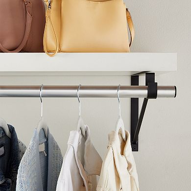 4 Pack Metal Closet Hanging Shelf Rod Bracket Holder And Support