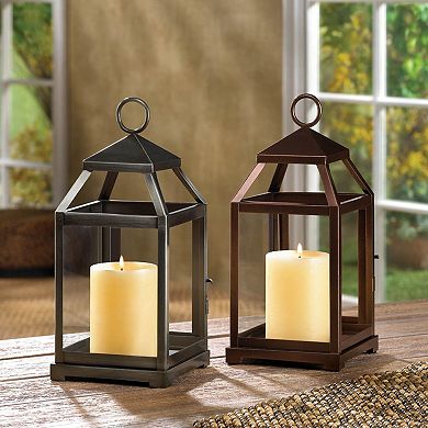 Burnished Copper Candle Lantern - 12 inches