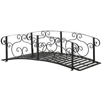 Outsunny 6' Garden Bridge with Safety Rails Decorative Pond Bridge,