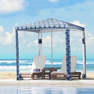 Outsunny 6.5ft Weighted Cabana Beach Umbrella w/ Sandbags, Carry Bag